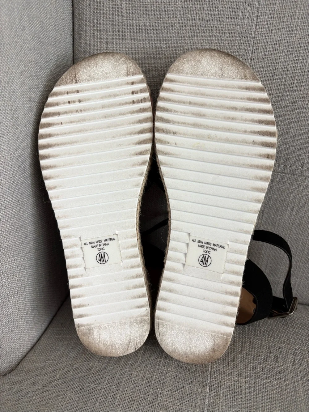 Soda Black Ankle-Strap Espadrille Flatform Sandal